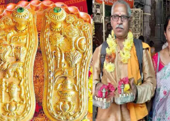 Srinivas Sastry walks 7200 Km to deliver gold-plated ‘Paduka’ for Bhagwan Ram (TeluguStop)