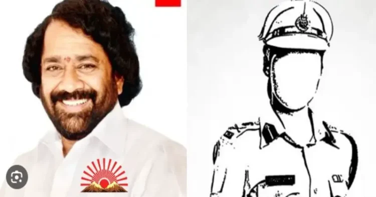 (left) I. Sreedharan, a DMK functionary who slaped a female police officer