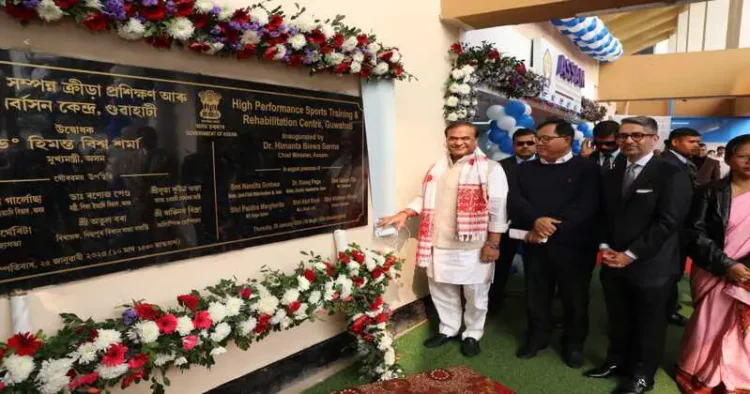 Assam Chief Minister  Himanta Biswa Sarma  inaugurated the High-Performance Sports Training and Rehabilitation Centre at Sarusajai Sports Complex