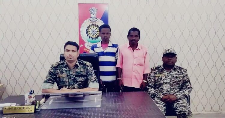 Surrendered Maoist in custody of police, image source: ETV Bharat