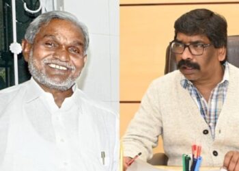 (Left) Champai Soren to be new CM of Jharkhand (Left) Hemant Soren resigns as CM of Jharkhand