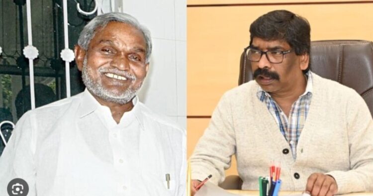 (Left) Champai Soren to be new CM of Jharkhand (Left) Hemant Soren resigns as CM of Jharkhand