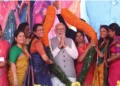 PM Modi at an event in Thekkinkadu in Kerala.