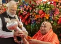 Prime Minister Narendra Modi with Rambhadracharyaji