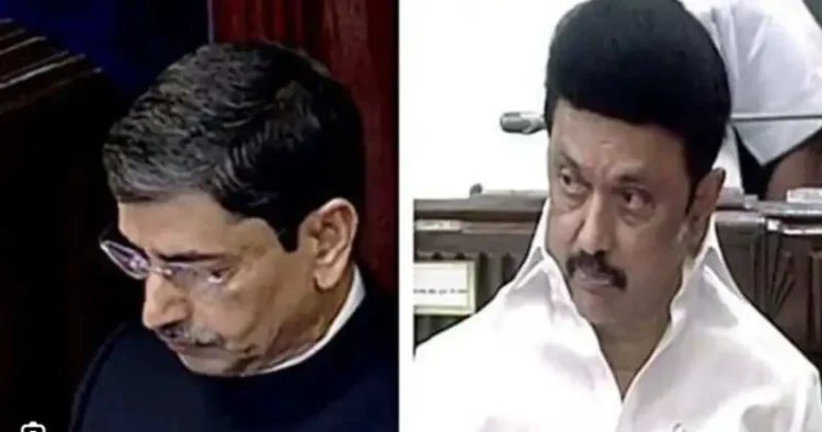 (Left) Governor RN Ravi (Right) CM MK Stalin