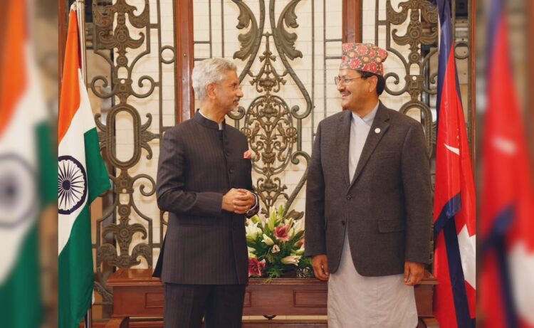 Left: EAM Subramaniam Jaishankar (India), Right: Foreign Minister of Nepal NP Saud