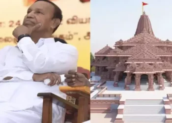 (Left )DMK's T R Baalu (Right) Ayodhya Ram Mandir