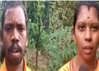 (Right)Rajalakshmi (Left) Jayapal, a non-violent tribal couple from Kallargudi invited for the Republic Day Parade