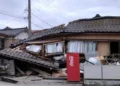 A collapsed house is seen in Wajima, Ishikawa prefecture, Japan following the earthquake [Kyodo via Reuters]