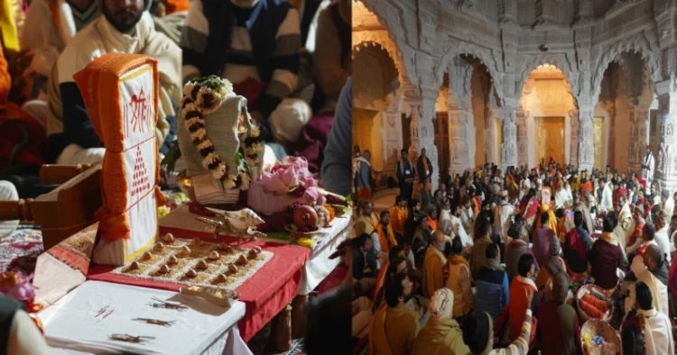 Puja lead by vedic brahmins and acharyas inside Ram mandir (Source: Ram Janmabhoomi Teerth Kshetra)