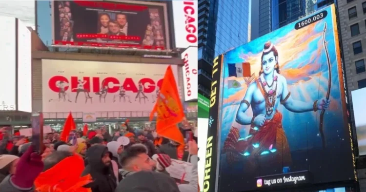 Ram Mandir Pran Pratishtha celebrations at NYC Times Square