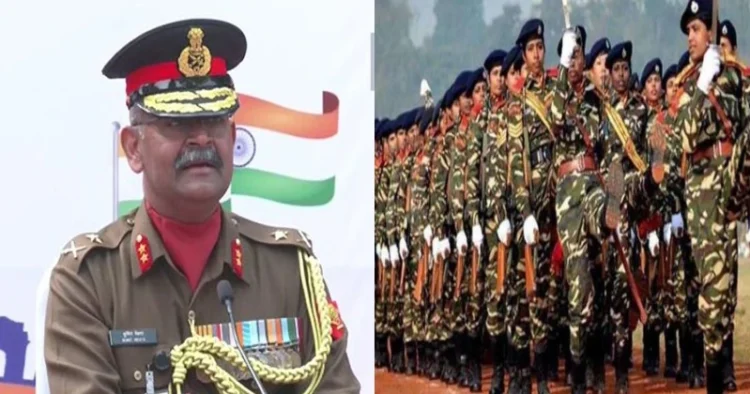 Major General Sumit Mehta (Left), Women Contingent Marching during Republic day (Right)