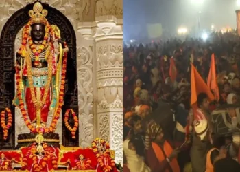 Devotees at Ayodhya's Ram Mandir for the darshan of Bhagwan Ram Lalla