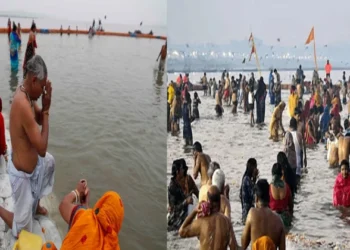 Devotees take holy dip in Triveni Sangam in Prayagraj on the occasion of Paush Purnima