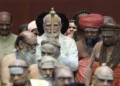 Prime Minister Narendra Modi during the installation of sacred Sengol in the new Parliament building