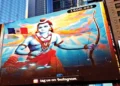 A screen displaying the image of Bhagwan Ram at Times Square on the occasion of Pran Pratishtha ceremony of Ayodhya’s Ram Mandir, in New York, USA