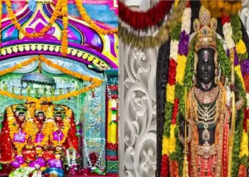 Badi Devkali Mandir (Left), Bhagwan Ram Lalla (Right)