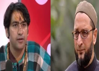 Peethadhishwar Dhirendra Shastri (Left), AIMIM Chief Asaduddin Owaisi (Right)