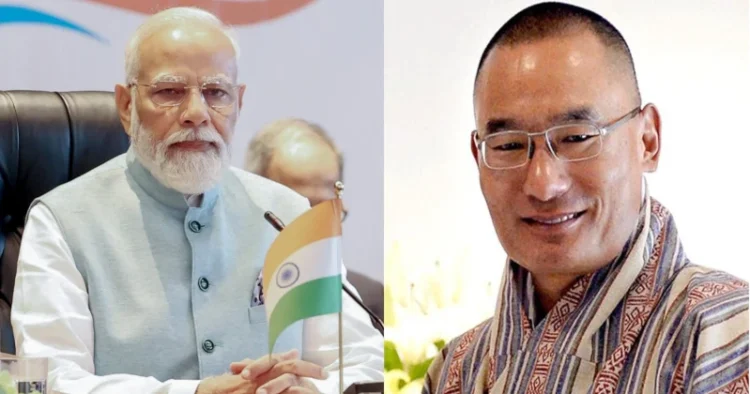 Prime Minister Narendra Modi (Left), People's Democratic Party (PDP) leader, Tshering Tobgay (Right)