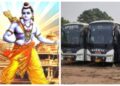 Bhagwan Ram {Left) and UPSRTC buses (Right)