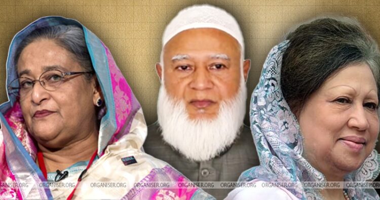(Left) Sheikh Hasina  (Centre) Jamaat-e-Islami leader Shafiqur Rahman (Right) Khalida Zia