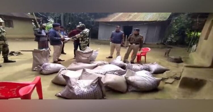 BSF and Tripura police seized illegally stored sugar and onions