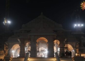 Ram Janmabhoomi Trust shares stunning pictures of Ram Mandir bathed in nightlight