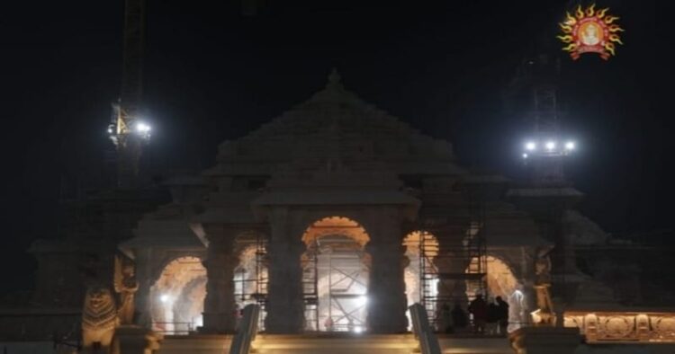 Ram Janmabhoomi Trust shares stunning pictures of Ram Mandir bathed in nightlight
