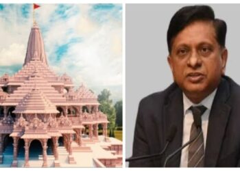 Ayodhya Ram Mandir (Left) and Secretary of Health Ministry Apurva Chandra (Right)