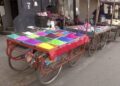 Rangoli colours being sold ahead of Makar Sankranti