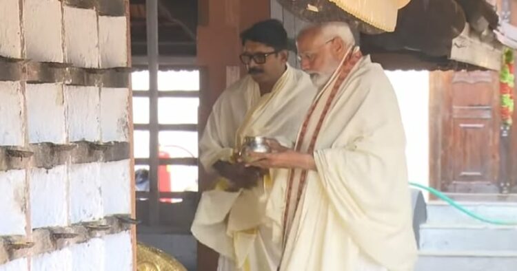 Prime Minister Narendra Modi offered prayers at Thriprayar Sri Ramaswamy Mandir in Kerala