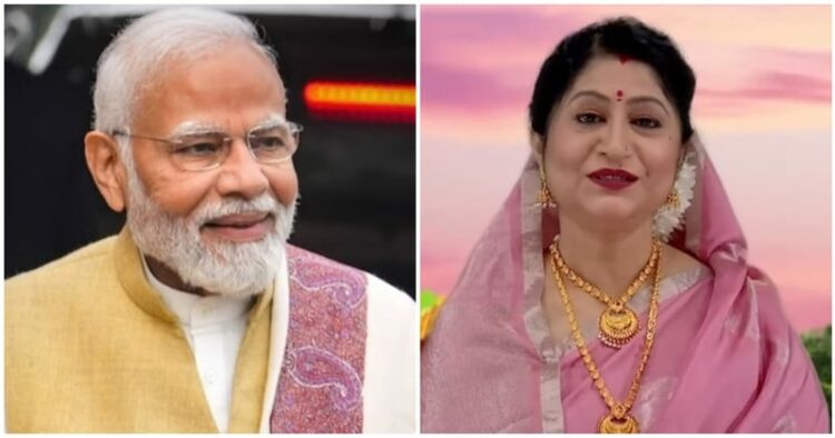 Prime Minister Narendra Modi (Left) and Singer Namita Agrawal (Right)