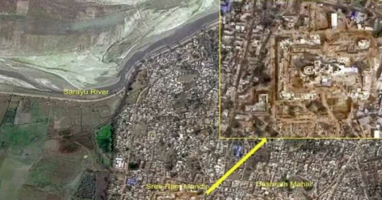 Picture of the Mandir captured from space by Indian satellite