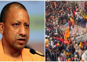 Uttar Pradesh Chief Minister Yogi Adityanath (Left)