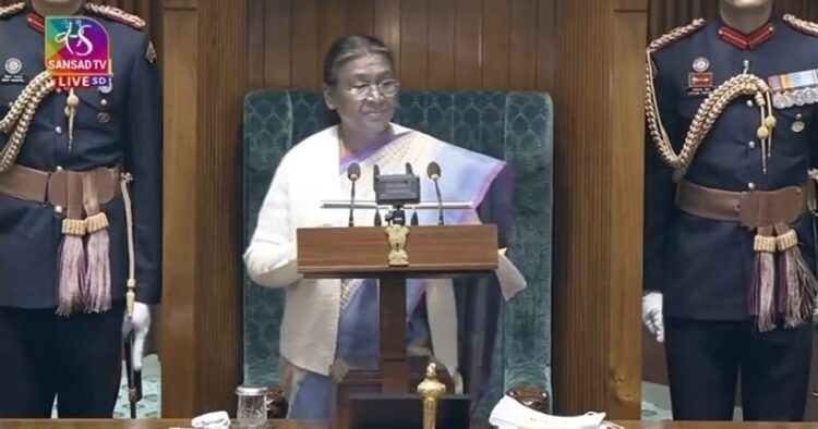 President Droupadi Murmu addressing joint sitting of two Houses of Parliament