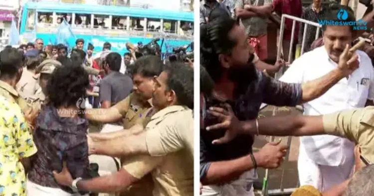 Youth Congress workers enter into scuffle with the BJP supporters