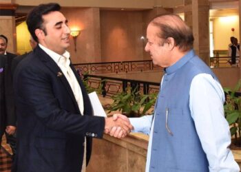 Left: PPP co-chair Bilawal Bhutto, Right: PML-N chief Nawaz Sharif