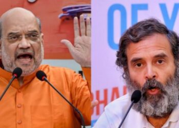 (Left) Home Minister Amit Shah (Right) Congress leader Rahul Gandhi (Image Credit: Live Law)