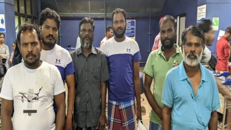 The Six Indian fishermen repatriated to Chennai from Sri Lanka
