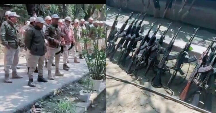 Imphal West Police commandos surrender arms in protest