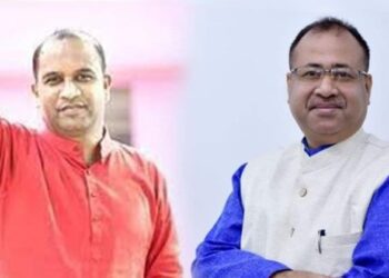 (Left)MLA Kamalakshya Dey Purkayatha, (Right) senior MLA Basanta Das