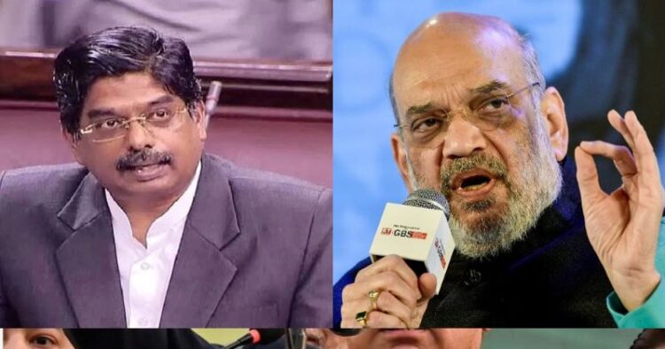 (Left) DMK MP Wilson (Right) Union Home Minister Amit Shah