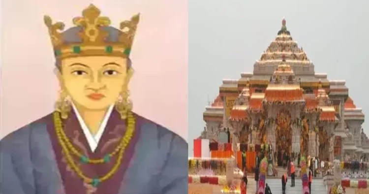 Ancient Ayodhya princess, Queen Heo Hwang-ok (Left), Ram Mandir (Right)