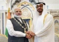 Prime Minister Narendra Modi with Abu Dhabi crown prince, Sheikh Mohammed bin Zayed Al Nahyan