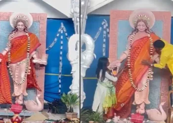 'Vulgar' Ma Saraswati Murti at Tripura Government College of Art and Craft (Source: MSN)