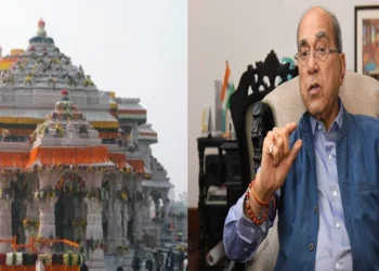 Ayodhya's Ram Mandir (Left), Ayodhya Ram Mandir Construction Committee Chairman Nripendra Mishra (Right)