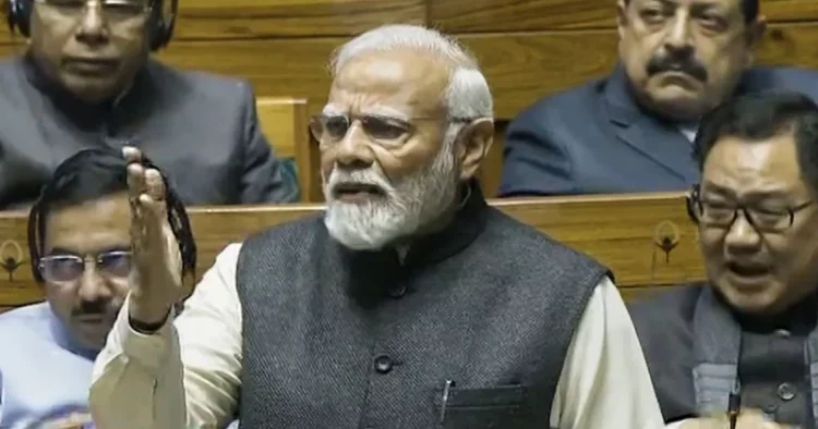 Prime Minister Narendra Modi in Lok Sabha