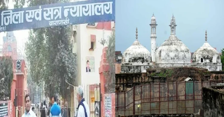 Varanasi Court (Left), Gyanvapi Complex (Right)