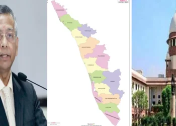 Attorney General R Venkataramani (Left), Kerala Map (Centre), Supreme Court (Right)