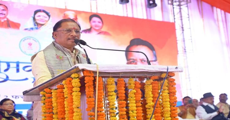 Chhattisgarh's Chief Minister Vishnu Deo Sai, addressing a public gathering in Koriya district of Chhattisgarh, Source X